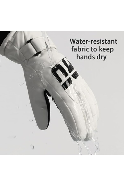 Stef's Cat Mănuși de schi pentru femei, mărimea L, poliester, albe