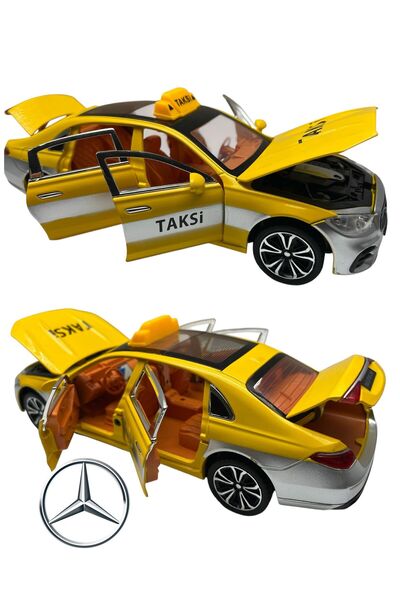 afreyz oyuncak Oyuncak Mercedes Taksi Sesli Işıklı Metal Araba Mercedes Oyuncak Taksi Tüm Kapılar Açılır 1:24