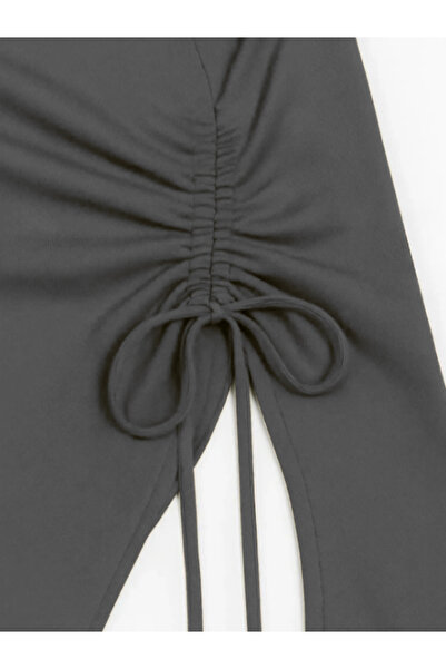 MOONBULL Women's Asymmetrical Cut Side Gathered Winter Long Spanish Sleeve Blouse