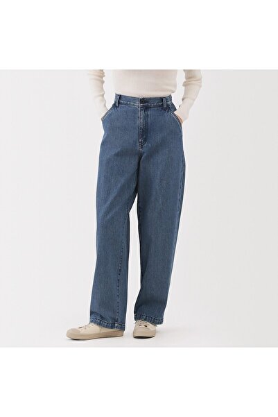 Muji Kapok Blended Denim Wide Tapered Pants