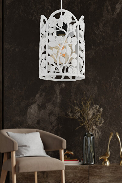 LUMINZO Flor 16 cm Beyaz Modern Avize Sarkıt Salon Mutfak Kuaför Cafe Lamba D...