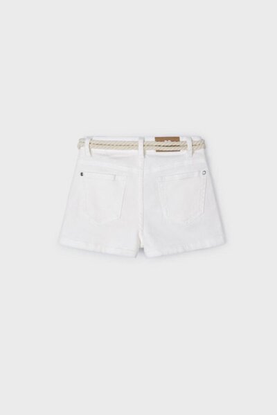 MAYORAL Τζιν σορτς με ζώνη για κορίτσια 3-9 ετών 234 Λευκό