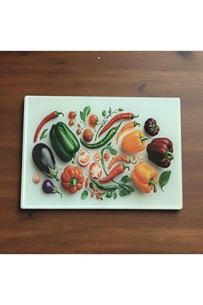 Online Home Market Tempered Glass Vegetable Fruit Chopping Rectangular Cuttin...