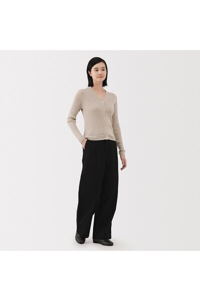 Muji Lyocell Blended V Neck Cardigan