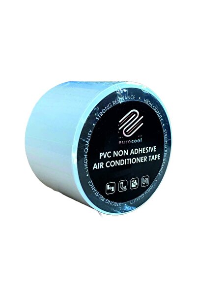 EUROCOOL Bandă adezivă albă din PVC, neadezivă, 5 cm x 25 m