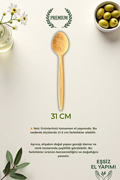 Ulgenex 2-Piece Olive Wood Spoon, Spatula Set – Natural Handmade Wood