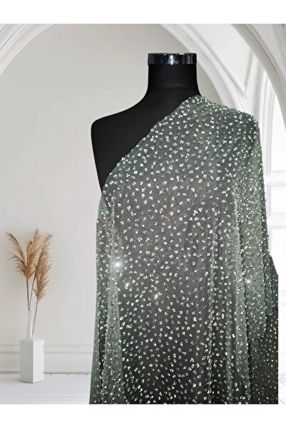 sedra Simli Taşlı payetli Tül Kumaş – Abiye, Elbise ve Süsleme İçin (100x140 cm)