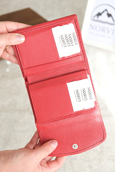 Norvi Leather Genuine Leather Small Women's Wallet with Coin and Plenty of Card Slots