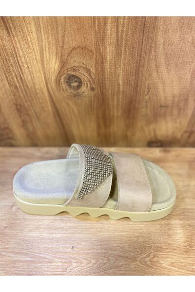 Zeyn KHAKI LEATHER SLIPPERS