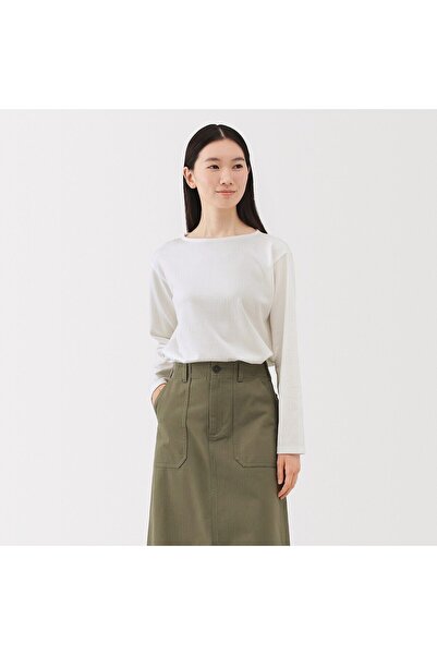 Muji Heavy Weight Boat Neck Long Sleeve T-Shirt