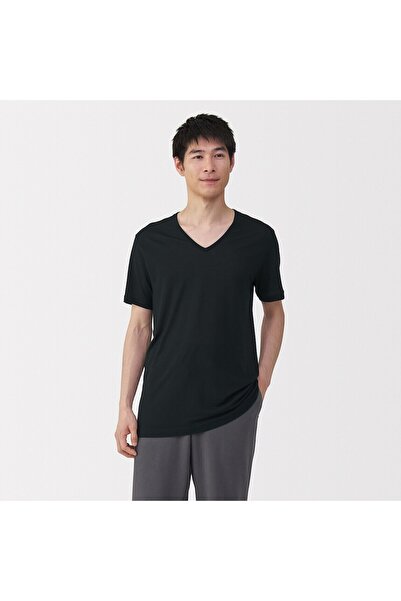 Muji Lyocell Blended V Neck Short Sleeve T-Shirt
