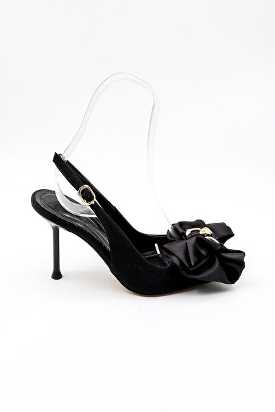 Park Moda Open Back Bow Accessory Nubuck Women's Shoes Pm230 Black Nubuck