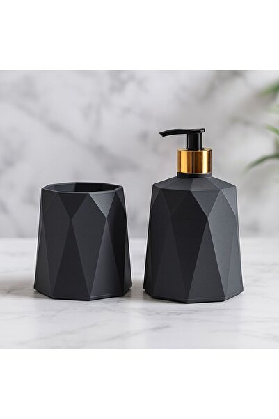 Seyank Haus 2'li Set Sıvı Sabunluk Diş Fırçalık Banyo Sabunluk