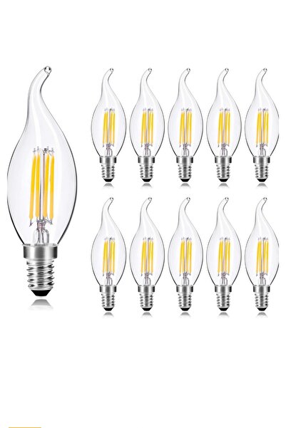 Osaka Light (10'Lu) 4w = 40w Eşdeğer 2700k Sarı Işık E14 Led Flemanlı Şeffaf ...