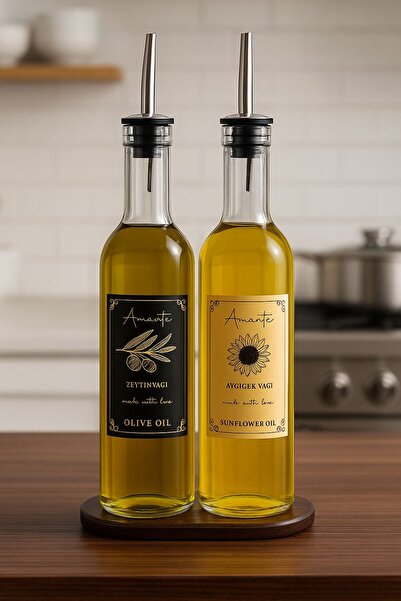 Amentes Chef Oil Pot Olive Oil Sunflower Oil Pot Bottle Set