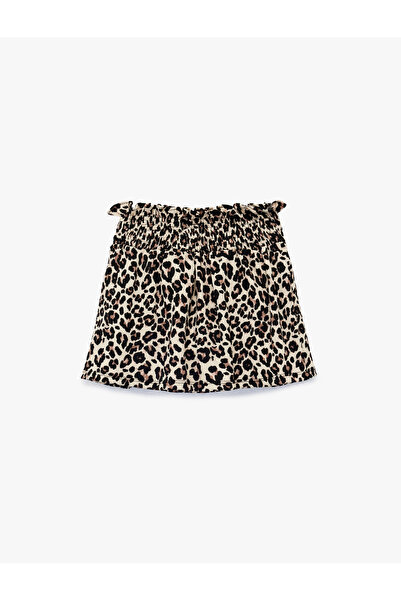 Koton Leopard Patterned Gipeli Mini Shorts Skirt