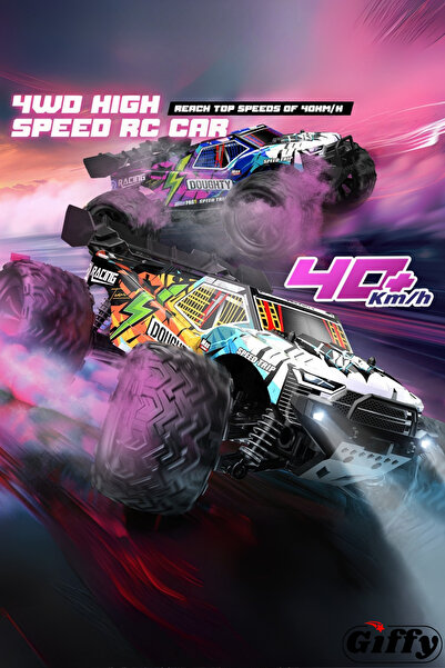 giffy Oyuncak 40 KM Hız Yapan 2.4 G Uzaktan Kumandalı Şarjlı 4X4 Full Fonksiyon Arazi Aracı Offroad Araba