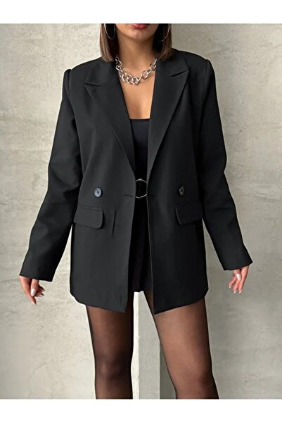 Etos Μαύρο μπλέιζερ με ένα κουμπί