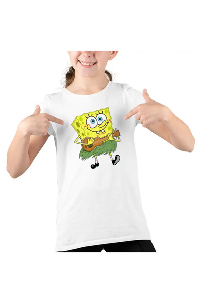 OEM Tricou Copii Fete SpongeBob Hawaii Ukulele Serial Sezon