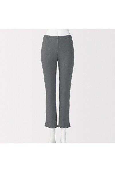 Muji Lyocell Blended Ribbed Straight Leggings, Full Length