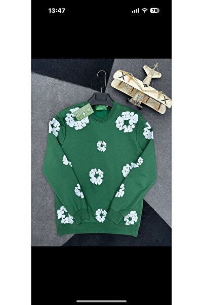 Q45collection Floral Crew Neck Two Thread Sweatshirt