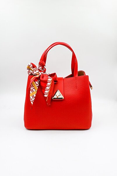 KRISTE BELL Marka İthal Fular Detaylı Klasik Çanta KB012 Kırmızı