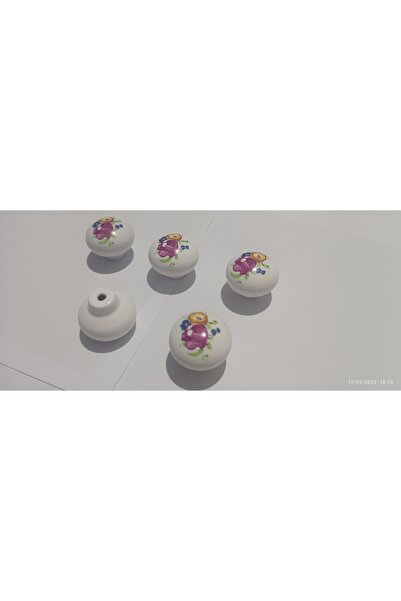 Arion 1 BUTON POLIMERIC ROTUND CU O GĂLĂ ALB Mâner pentru mobilă pentru dulap, sertar, vestiar