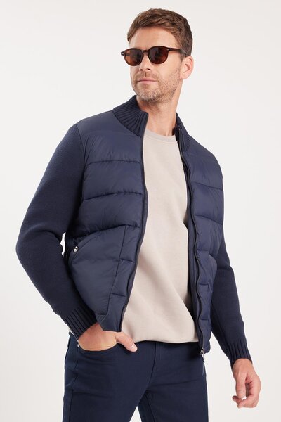 Tudors Чоловічий Regular Fit Класичний крій На блискавці З двома кишенями З прямим коміром Синій пальто