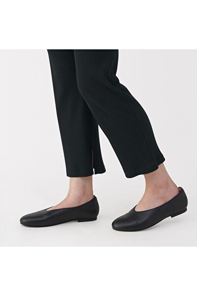 Muji Lyocell Blended Ribbed Straight Leggings, Full Length