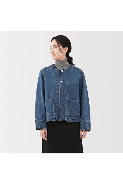 Muji سأحصل على سترة من قماش الدنيم المخلوط