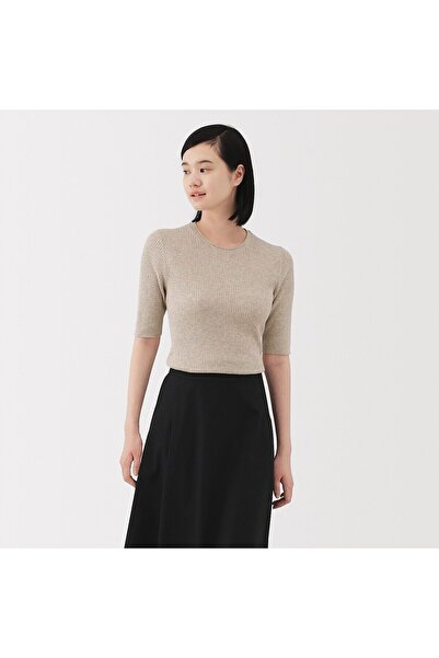 Muji Lyocell Blended Half Sleeve Sweater
