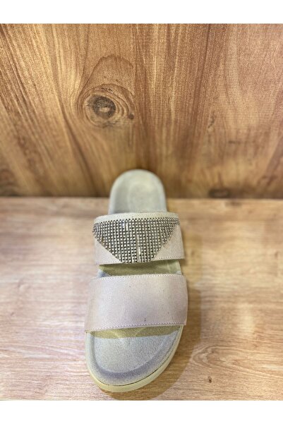 Zeyn KHAKI LEATHER SLIPPERS