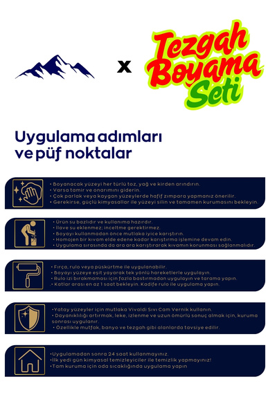 VİVALUX HOME Tezgah Boyama Seti - Fayans Boyama Seti - Fayans Boyası - Mutfak - Banyo - Dolap Boyama