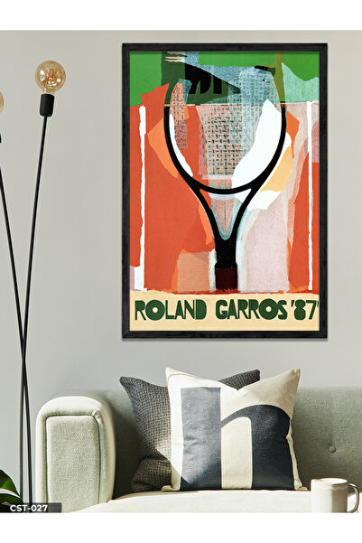 CeSht Roland Garros 87 Tek Parça Siyah Ahşap Çerçeveli Tablo