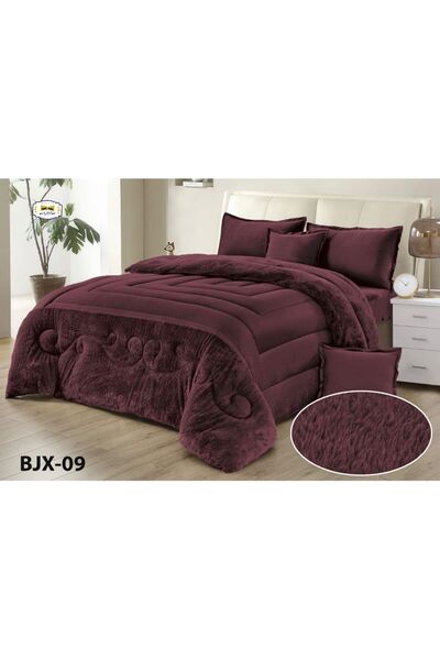 MİNG Lİ Winter bedspread for two people, velvet face, rabbit fur face, 6 pieces, king size, 230*250