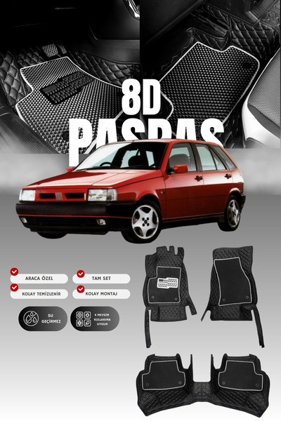 stiloto Fiat Tipo (1988-1995) 8D Deri Havuzlu Oto Paspas | Tam Koruma,Araca Ö...