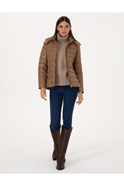 Pierre Cardin Camel Removable Hooded Coat 50314169-Vr015