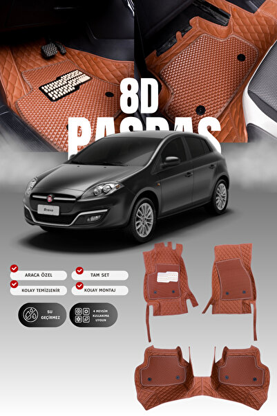 stiloto دواسة سيارة من الجلد لسيارة فيات برافو (2007-2014) 8D |   حماية كاملة...