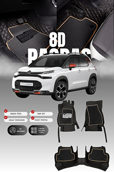 stiloto سجادة أرضية جلدية لسيارة سيتروين سي3 إيركروس (2017-2023) 8D |   حماية...