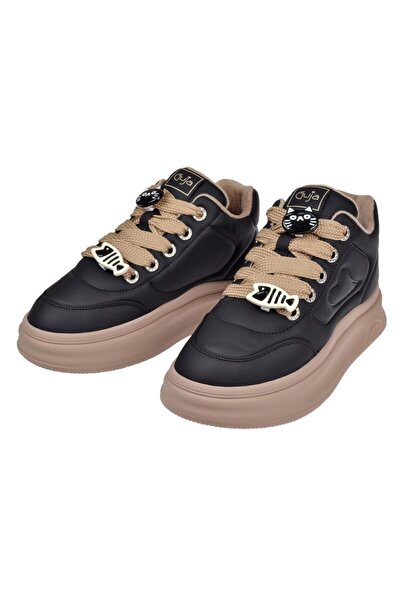 Guja İçi Polar Kadın Spor Ayakkabı Sneaker GJ-25K421 SİYAH