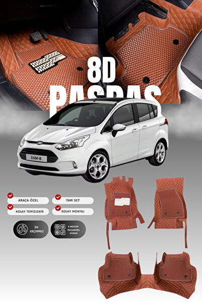 stiloto فورد بي-ماكس (2012-2017) سجادة أرضية للسيارة من الجلد بتصميم حوض السب...