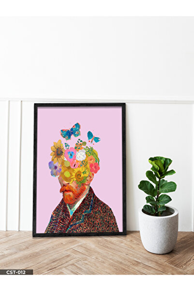 CeSht Van Gogh Tek Parça Siyah Ahşap Çerçeveli Tablo