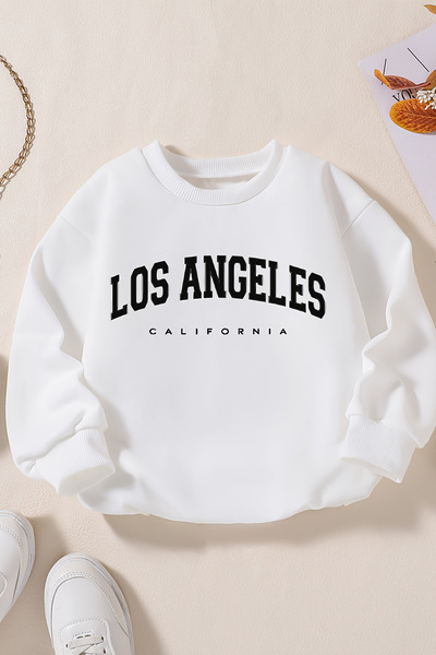 MYADA Hanorac premium cu gât rotund imprimat Los Angeles 24522