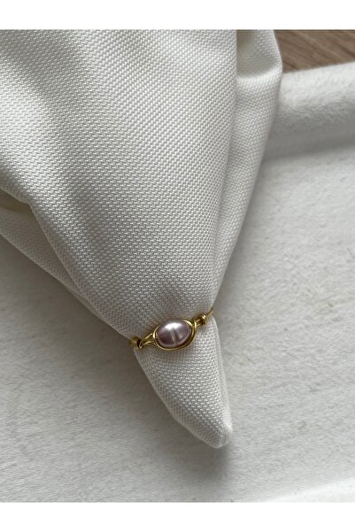 Pel Design Real Purple Pearl Gold Color Wire Ring Handmade