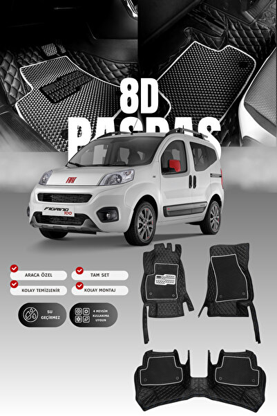 stiloto دواسة سيارة من الجلد لسيارة فيات فيورينو (2007-2025) 8D |   حماية كام...