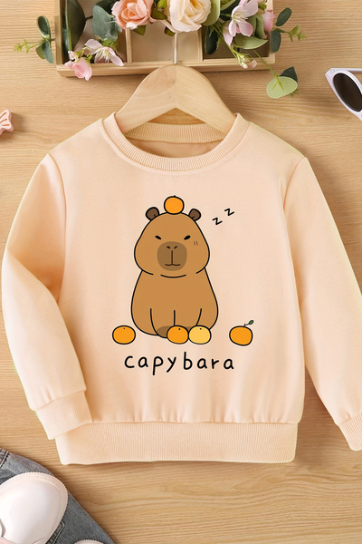 MYADA Capybara Printed 3 Thread Premium Crew Neck Sweatshirt 24261