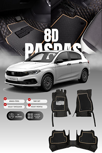 stiloto سجادة أرضية جلدية للسيارة فيات إيجيا هاتشباك (2016-2020) 8D |   حماية...