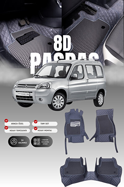 stiloto Citroen Berlingo (1996-2010) 8D Leather Pool-Type Car Floor Mat |   F...
