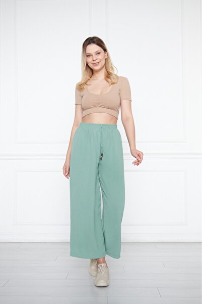 comstar Women's Aerobin Wide-Leg Palazzo Pants with Elastic Waist