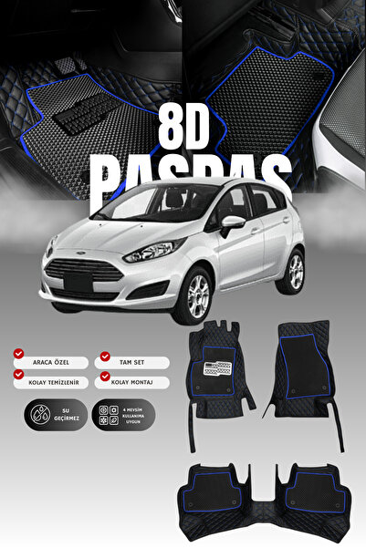 stiloto فرشة أرضية جلدية للسيارة فورد فييستا (2010-2016) 8D |   حماية كاملة، ...